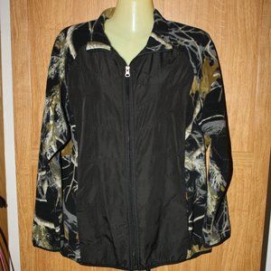 Northcrest Women's Camo Jacket Sz XL Black/Green Fleece